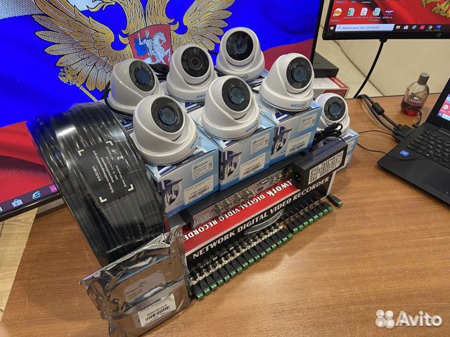 Набор видеонаблюдения на 8камер/2мега-ля/online