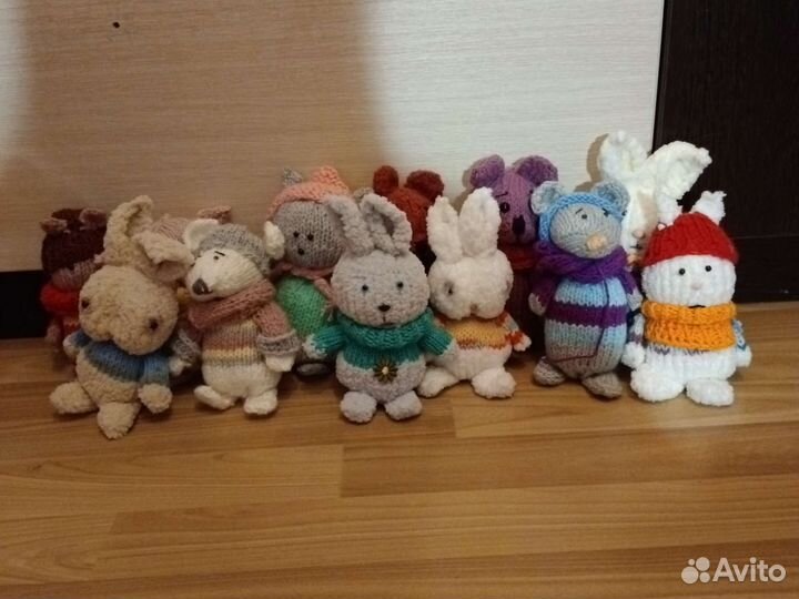 Вязаные мишки, мышки, зайки