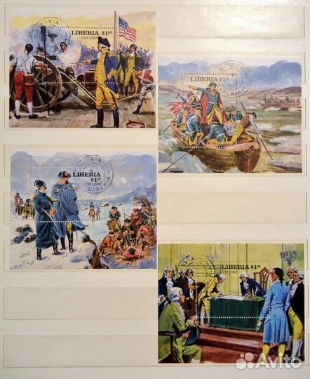 Война за независимость США марки почтовые 1982 г