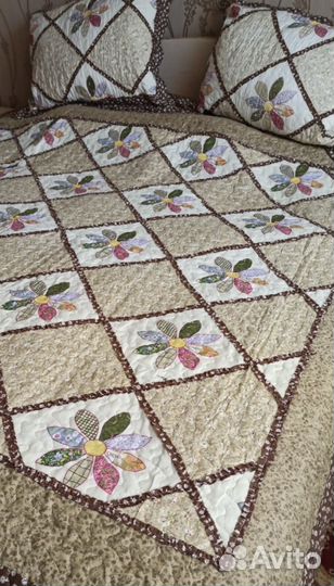 Покрывало печворк ласкутное с наволочками
