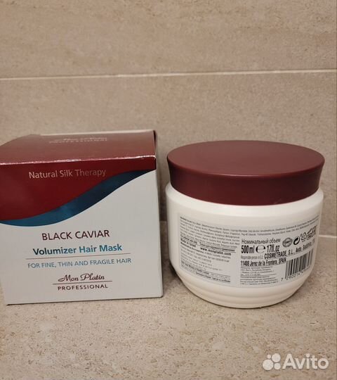 Маска для волос mon platin black caviar volumizer