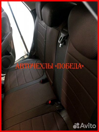 Чехлы Kia Soul 2 из экокожи чёрно-шоколадные