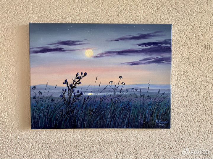 Картина маслом 30 на 40, Светлая ночь