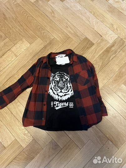 Комплект h&m рубашка и футболка 104 р