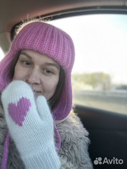 Шапка ушанка и варежки