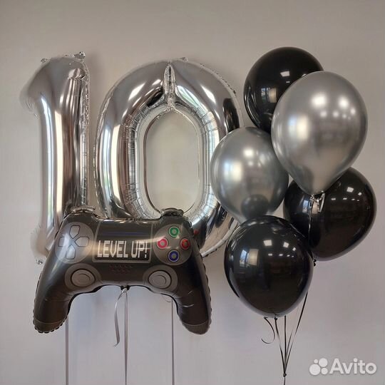 Воздушные и гелиевые шары в цвете серебро