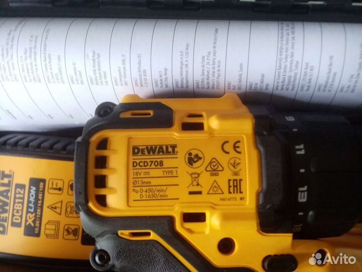 Дрель-шуруповерт dewalt DCD708D2T- QW-340Вт