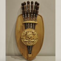 Набор шампуров в навесной подставке. вдв