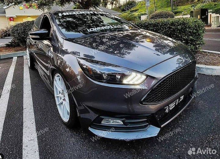 Фары Ford Focus Mk3 15-18 с дхо галоген черн