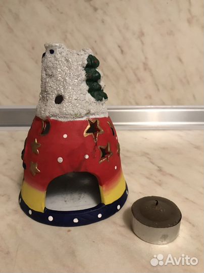 Подсвечник новогодний керамика