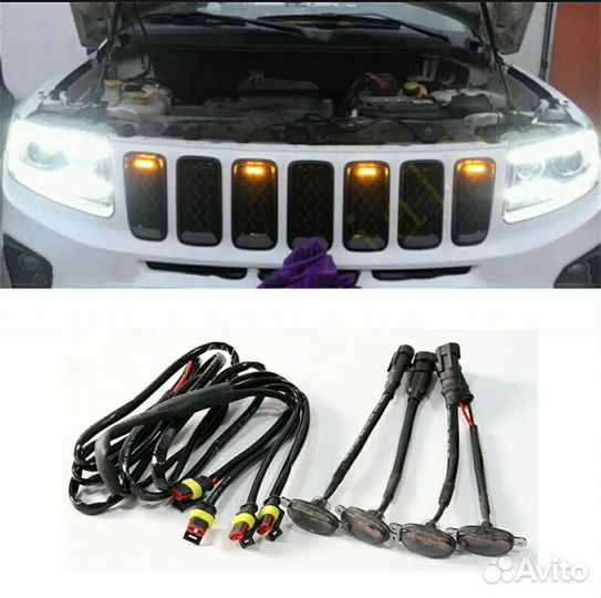 Освещение решетки радиатора Jeep Grand Cherokee