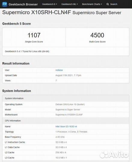 Intel Xeon E5-1630v4
