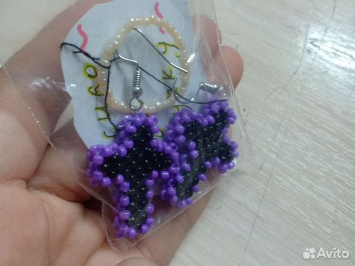 Серёжки из бисера, кресты