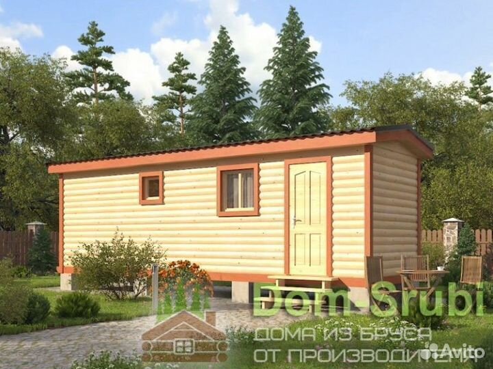 Красный Холм-Мобильная баня из бруса бм-7 (2.30х8)