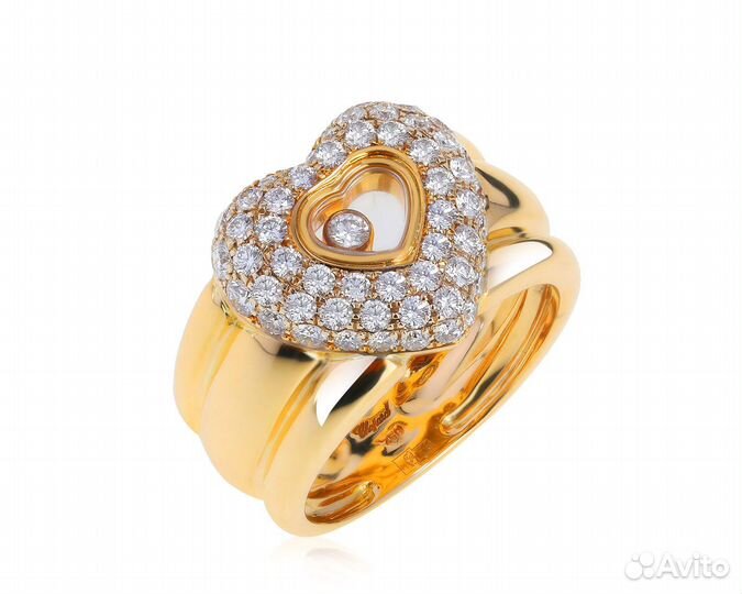 Золотое кольцо Chopard Happy Diamonds