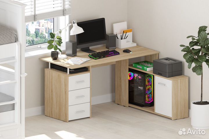 Компьютерный стол для школьника / стол с ящиками