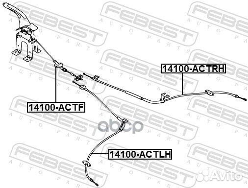 Трос ручного тормоза левый Ssang Yong Korando C