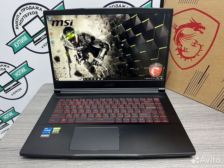 MSI 12 ядер i5-11400H 8Gb RTX 3050Ti 144Hz SSD256