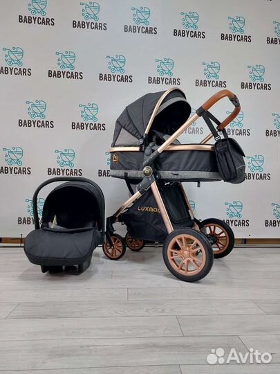 Коляска 3 в 1 Luxmom черный