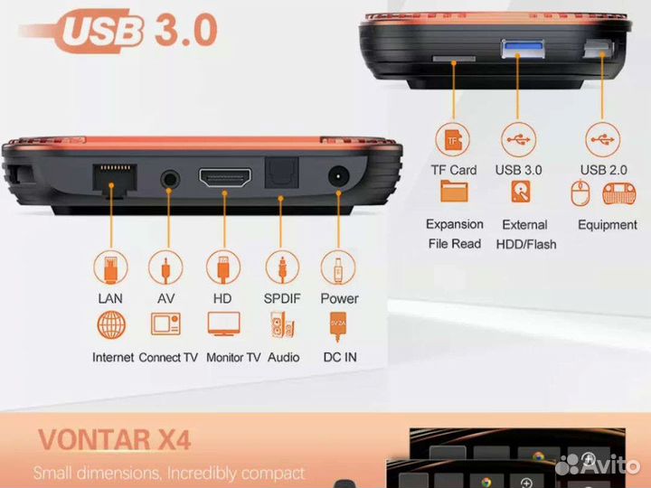 AndroidTVbox vontar X4, (4-32Gb), Android 11