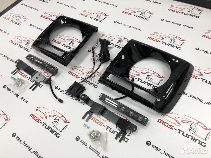 Очки черные диоды Mercedes G-class w463 черные