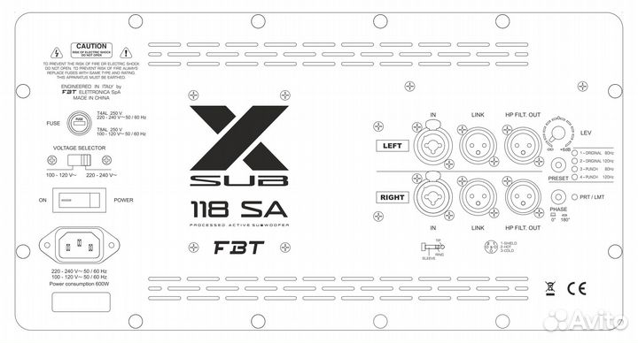 Сабвуфер активный FBT X-SUB 118SA
