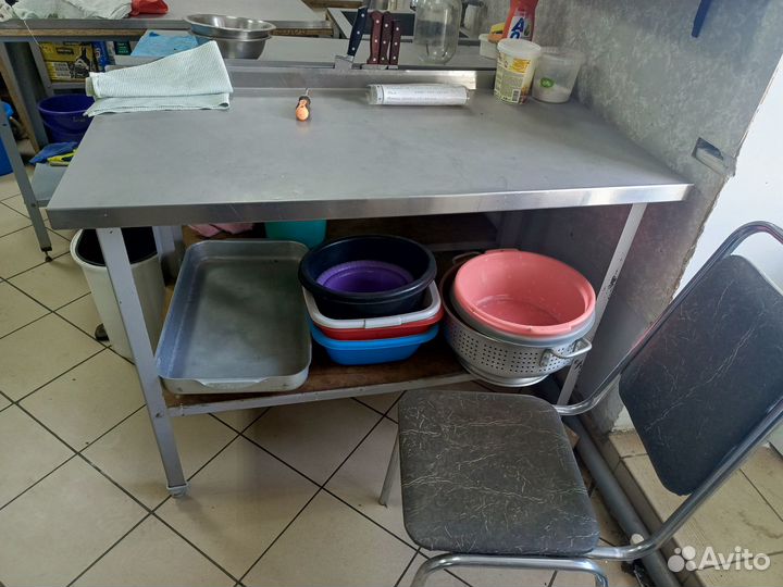 Кастрюли, посуда, столы и стеллажи нержавейка