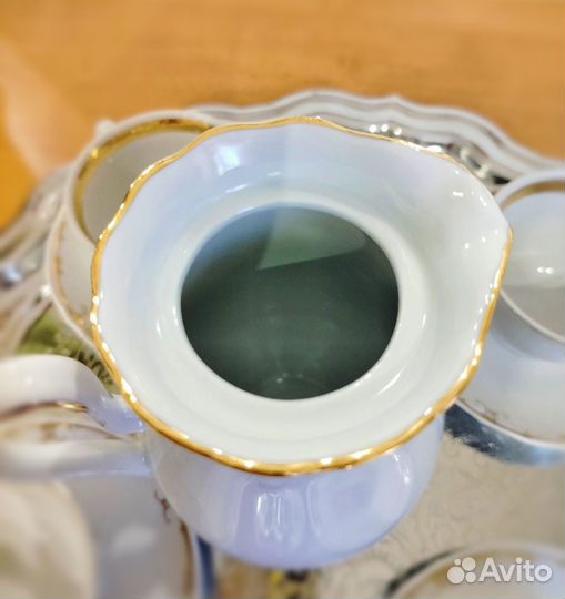 Кофейный сервиз. фз Полтавский. Золочение. Клеймо