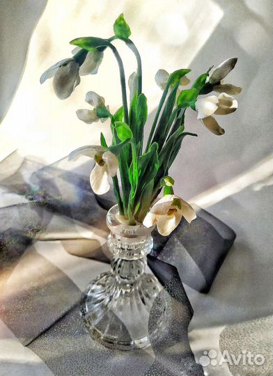 Подснежники в стекле - 3 вида (ручная работа)