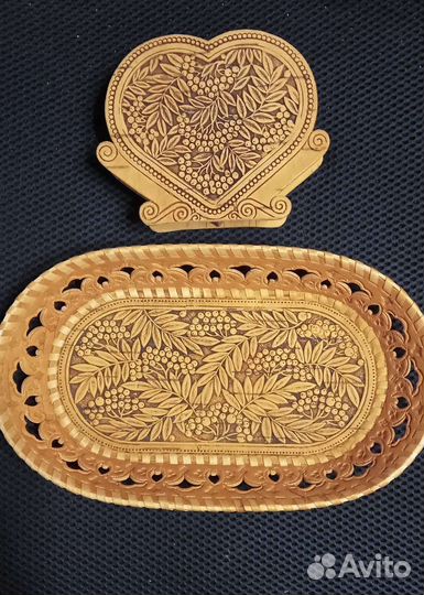 Хлебница и салфетница из бересты