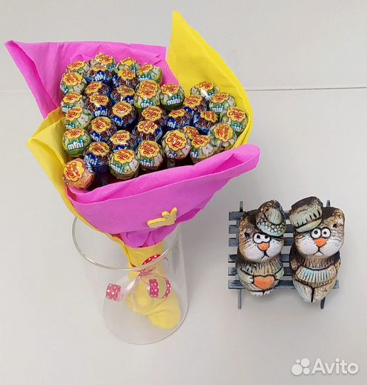 Сладкий букет из чупа чупсов