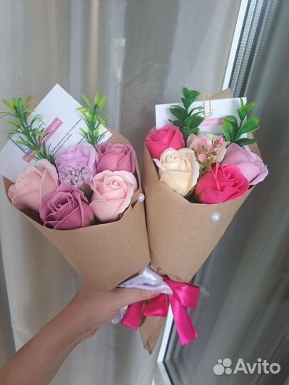 Букет из мыльных роз