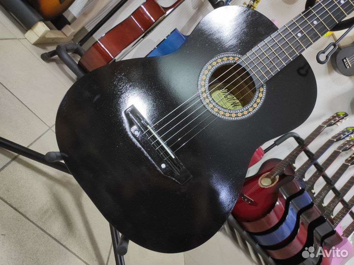 Гитара новая акустическая широкий гриф
