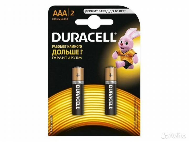 Батарейка duracell Original (AAA-LR03) 2 шт