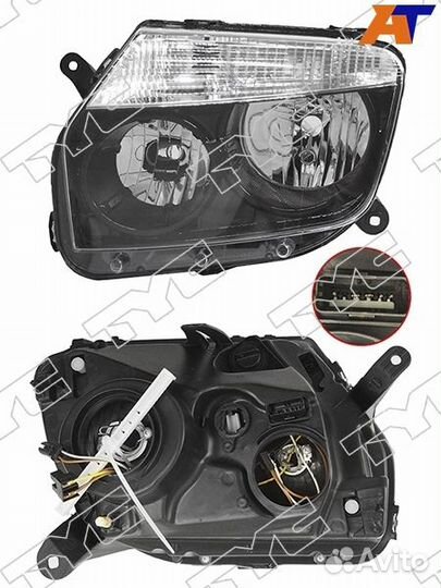 Фара renault duster 10-15 LH черная, под электроко