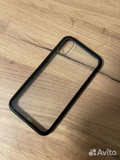 Магнитный стеклянный чехол на iPhone XS
