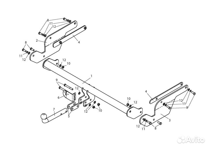 Фаркоп на Форд Куга, с 2013 г. в. Новый