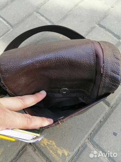 Сумка мужская натуральная кожа через плечо