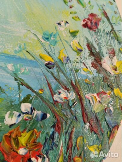 Картина маслом на холсте. Цветы