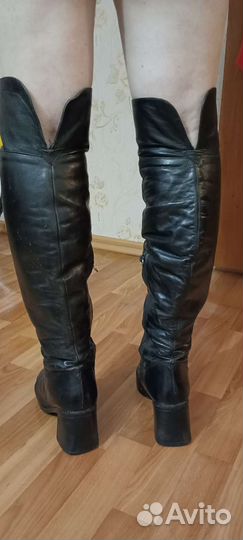 Сапоги зимние кожаные