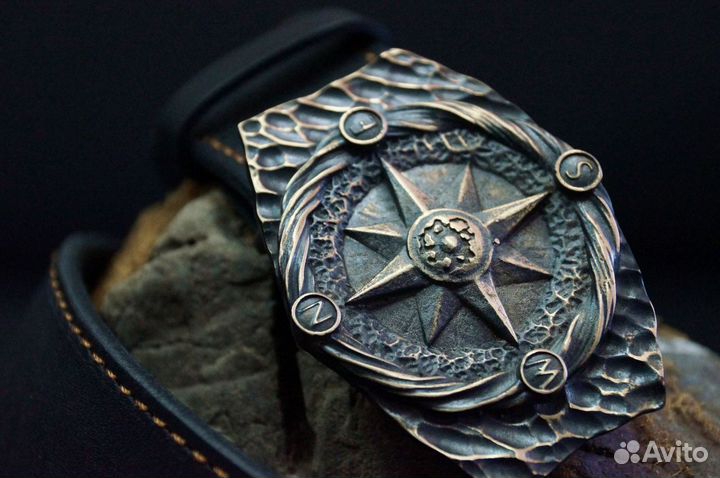 Ремень мужской с пряжкой Роза ветров