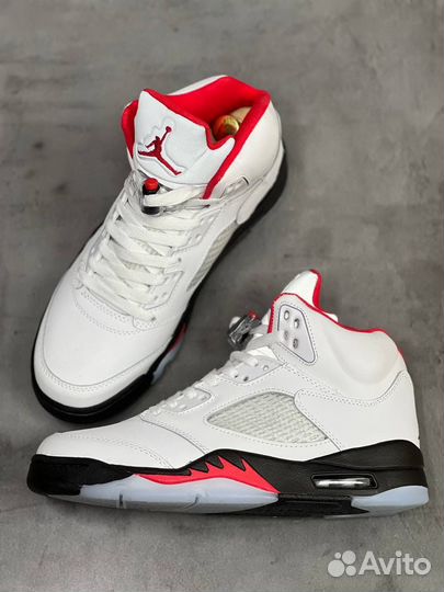 Nike Air Jordan 5 Retro Fire Red Silver Tongue