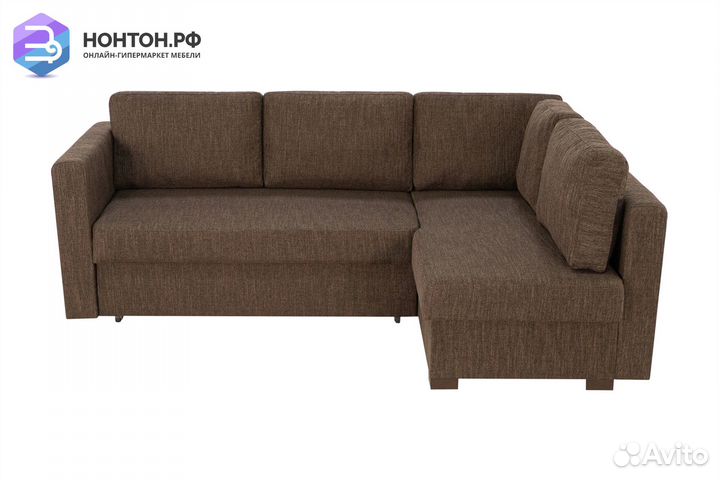 Диван угловой дельфин Джессика 2 коричневый
