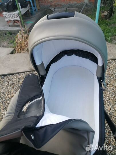 Продам коляску Peppy3 в 1 Ecoкожа оливковая/черная