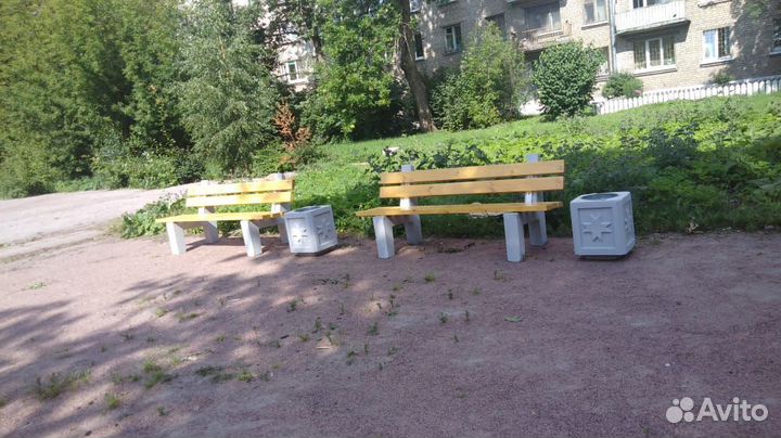 Бетонные скамейки и лавки