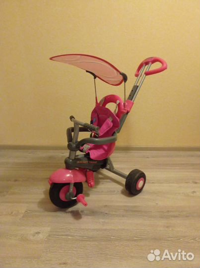 Детский трехколесный велосипед с ручкой