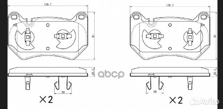 Колодки тормозные передние к-кт '3000-518 metaco