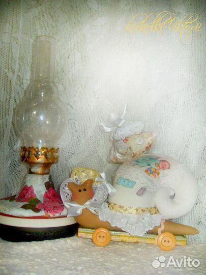 Улитка няня Чистюля (в стиле Тильд)