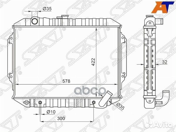 Радиатор Mitsubishi Pajero 91-00 ST-10-0034 Sat