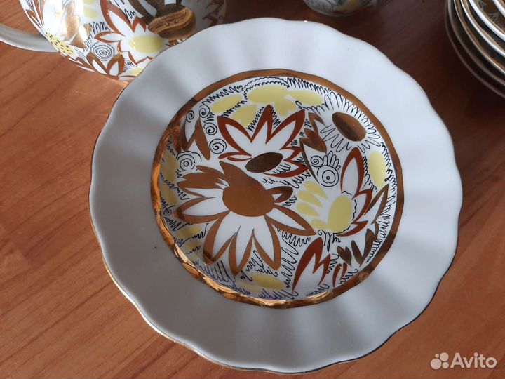 Сервиз кофейный лфз Золотые ромашки СССР